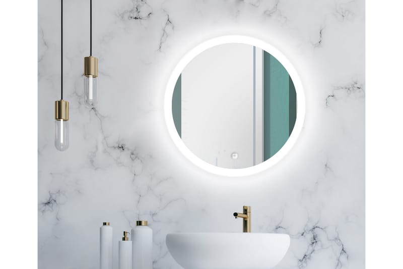 Klysna Speil 59 cm Rundt, Sølv