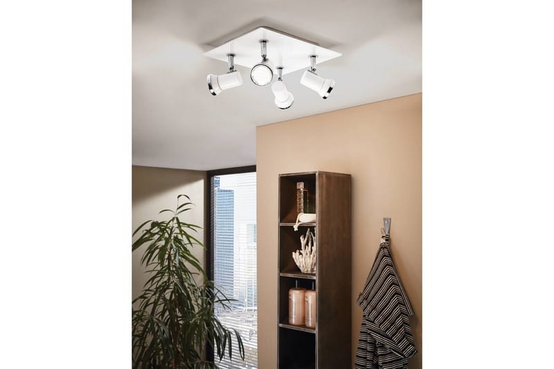 Spotlight Eglo Tamara 1 Kvadrat Hvit, Krom - Hvit/Krom - Belysning - Baderomsbelysning - Baderomslampe tak