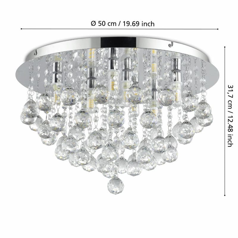 Taklampe Almonte - Krom - Belysning - Innendørsbelysning & Lamper - Taklampe - Takplafond