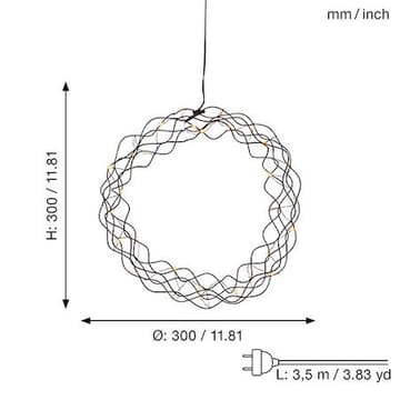 Curly krans med belysning 30 cm - svart - Belysning - Dekorasjonsbelysning - Dekorativ innendørsbelysning - Lyslist