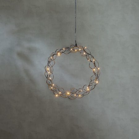 Curly krans med belysning 30 cm - svart - Belysning - Dekorasjonsbelysning - Dekorativ innendørsbelysning - Lyslist