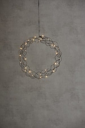 Curly krans med belysning 30 cm - svart - Belysning - Dekorasjonsbelysning - Dekorativ innendørsbelysning - Lyslist