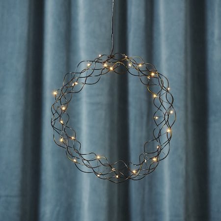 Curly krans med belysning 30 cm - svart - Belysning - Dekorasjonsbelysning - Dekorativ innendørsbelysning - Lyslist