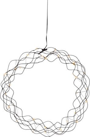 Curly krans med belysning 30 cm - svart - Belysning - Dekorasjonsbelysning - Dekorativ innendørsbelysning - Lyslist