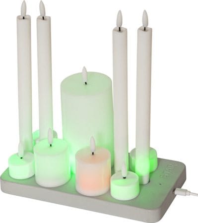 Flamme Charge LED-lys 24 cm - hvit - Belysning - Dekorasjonsbelysning - Dekorativ innendørsbelysning - Batteridrevne lys