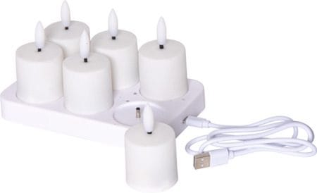 Flamme Charge LED-lys 6-pakning 14 cm - hvit - Belysning - Dekorasjonsbelysning - Dekorativ innendørsbelysning - Batteridrevne lys