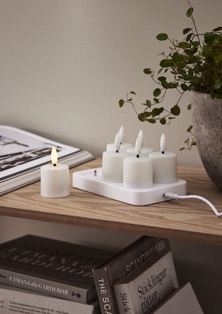 Flamme Charge LED-lys 6-pakning 14 cm - hvit - Belysning - Dekorasjonsbelysning - Dekorativ innendørsbelysning - Batteridrevne lys