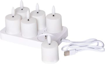 Flamme Charge LED-lys 6-pakning 14 cm - hvit - Belysning - Dekorasjonsbelysning - Dekorativ innendørsbelysning - Batteridrevne lys