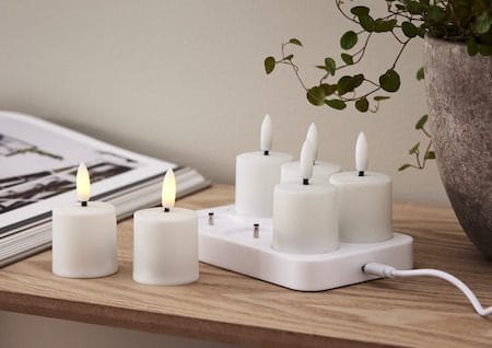 Flamme Charge LED-lys 6-pakning 14 cm - hvit - Belysning - Dekorasjonsbelysning - Dekorativ innendørsbelysning - Batteridrevne lys