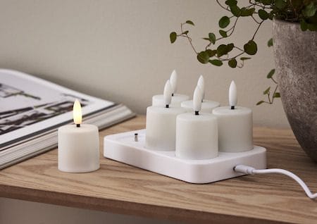 Flamme Charge LED-lys 6-pakning 14 cm - hvit - Belysning - Dekorasjonsbelysning - Dekorativ innendørsbelysning - Batteridrevne lys
