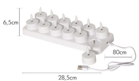 Flamme Charge LED-telys 12-pakning - hvit - Belysning - Dekorasjonsbelysning - Dekorativ innendørsbelysning - Batteridrevne lys