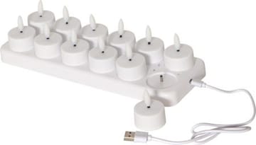 Flamme Charge LED-telys 12-pakning - hvit - Belysning - Dekorasjonsbelysning - Dekorativ innendørsbelysning - Batteridrevne lys