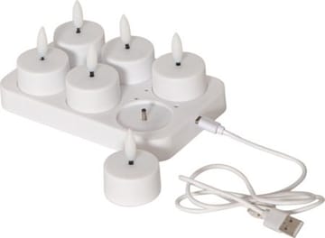 Flamme Charge LED-telys 6-pakning - hvit - Belysning - Dekorasjonsbelysning - Dekorativ innendørsbelysning - Batteridrevne lys