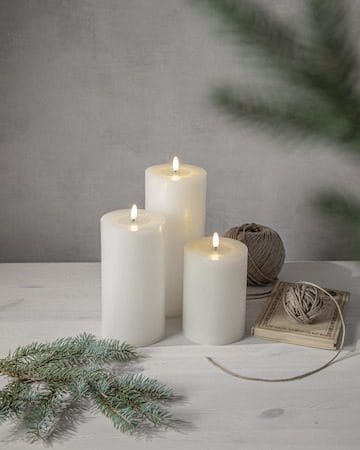 Flamme Flow Big LED-kubbelys 17,5 cm - hvit - Belysning - Dekorasjonsbelysning - Dekorativ innendørsbelysning - Batteridrevne lys