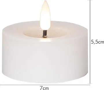 Flamme Flow LED-telys 2-pakning 7 cm - hvit - Belysning - Dekorasjonsbelysning - Dekorativ innendørsbelysning - Batteridrevne lys