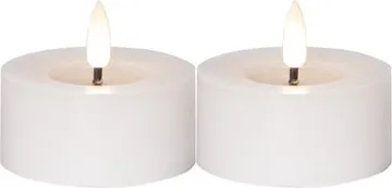 Flamme Flow LED-telys 2-pakning 7 cm - hvit - Belysning - Dekorasjonsbelysning - Dekorativ innendørsbelysning - Batteridrevne lys