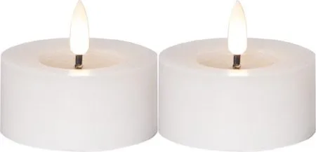Flamme Flow LED-telys 2-pakning 7 cm - hvit - Belysning - Dekorasjonsbelysning - Dekorativ innendørsbelysning - Batteridrevne lys