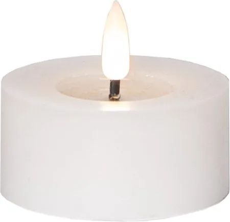 Flamme Flow LED-telys 2-pakning 7 cm, hvit