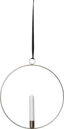 Flamme Ring innendørsdekorasjon 28,5 cm - messing/hvit - Belysning - Dekorasjonsbelysning - Dekorativ innendørsbelysning - Batteridrevne lys