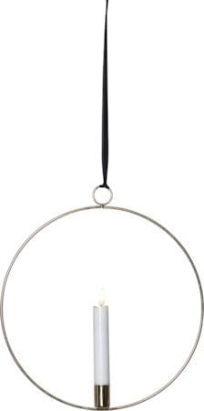 Flamme Ring innendørsdekorasjon 28,5 cm - messing/hvit - Belysning - Dekorasjonsbelysning - Dekorativ innendørsbelysning - Batteridrevne lys