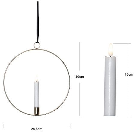 Flamme Ring innendørsdekorasjon 28,5 cm - messing/hvit - Belysning - Dekorasjonsbelysning - Dekorativ innendørsbelysning - Batteridrevne lys