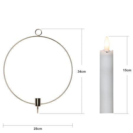 Flamme Ring innendørsdekorasjon 28 cm - messing - Belysning - Dekorasjonsbelysning - Dekorativ innendørsbelysning - Batteridrevne lys