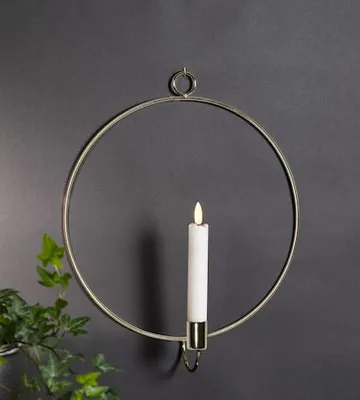 Flamme Ring innendørsdekorasjon 28 cm - messing - Belysning - Dekorasjonsbelysning - Dekorativ innendørsbelysning - Batteridrevne lys