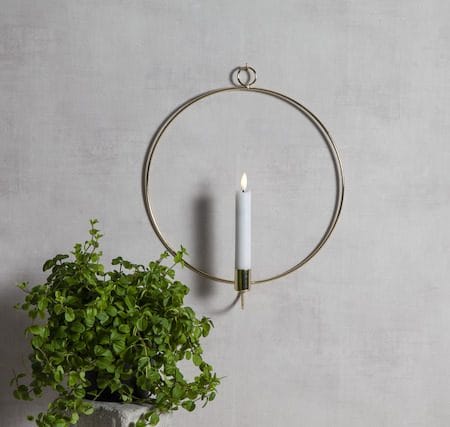 Flamme Ring innendørsdekorasjon 28 cm - messing - Belysning - Dekorasjonsbelysning - Dekorativ innendørsbelysning - Batteridrevne lys