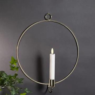 Flamme Ring innendørsdekorasjon 28 cm - messing - Belysning - Dekorasjonsbelysning - Dekorativ innendørsbelysning - Batteridrevne lys