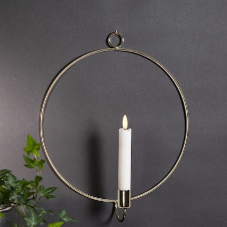 Flamme Ring innendørsdekorasjon 28 cm - messing - Belysning - Dekorasjonsbelysning - Dekorativ innendørsbelysning - Batteridrevne lys