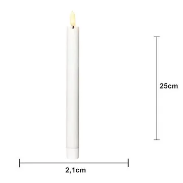 Flamme Rustic LED-antikklys, 2-pakning, 25 cm - hvit - Belysning - Dekorasjonsbelysning - Dekorativ innendørsbelysning - Batteridrevne lys