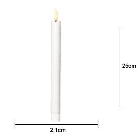 Flamme Rustic LED-antikklys, 2-pakning, 25 cm - hvit - Belysning - Dekorasjonsbelysning - Dekorativ innendørsbelysning - Batteridrevne lys