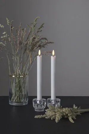 Flamme Rustic LED-antikklys, 2-pakning, 25 cm - hvit - Belysning - Dekorasjonsbelysning - Dekorativ innendørsbelysning - Batteridrevne lys