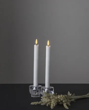 Flamme Rustic LED-antikklys, 2-pakning, 25 cm - hvit - Belysning - Dekorasjonsbelysning - Dekorativ innendørsbelysning - Batteridrevne lys