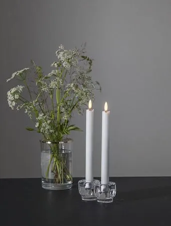 Flamme Rustic LED-antikklys, 2-pakning, 25 cm - hvit - Belysning - Dekorasjonsbelysning - Dekorativ innendørsbelysning - Batteridrevne lys