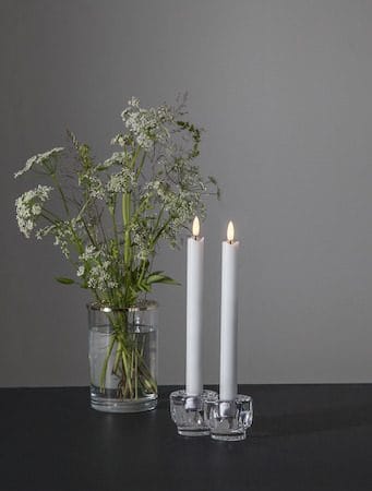 Flamme Rustic LED-antikklys, 2-pakning, 25 cm - hvit - Belysning - Dekorasjonsbelysning - Dekorativ innendørsbelysning - Batteridrevne lys