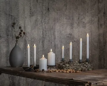 Flamme Rustic LED-antikklys, 2-pakning, 25 cm - hvit - Belysning - Dekorasjonsbelysning - Dekorativ innendørsbelysning - Batteridrevne lys