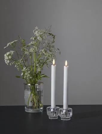 Flamme Rustic LED-antikklys, 2-pakning, 25 cm - hvit - Belysning - Dekorasjonsbelysning - Dekorativ innendørsbelysning - Batteridrevne lys