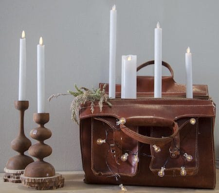 Flamme Rustic LED-antikklys, 2-pakning, 25 cm - hvit - Belysning - Dekorasjonsbelysning - Dekorativ innendørsbelysning - Batteridrevne lys