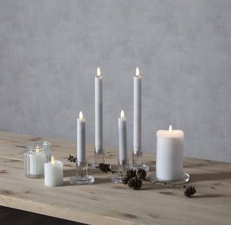 Flamme Rustic LED antikklys 2-pakning 15 cm - hvit - Belysning - Dekorasjonsbelysning - Dekorativ innendørsbelysning - Batteridrevne lys