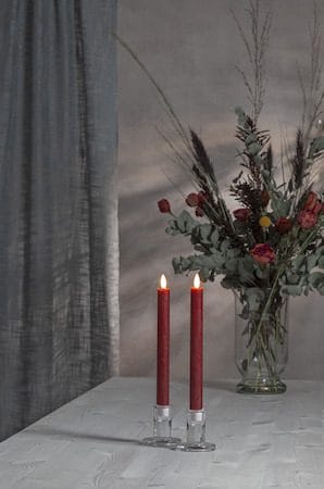 Flamme Rustic LED antikklys 2-pakning 24,5 cm - mørkerød - Belysning - Dekorasjonsbelysning - Dekorativ innendørsbelysning - Batteridrevne lys