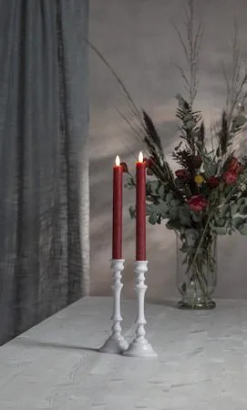 Flamme Rustic LED antikklys 2-pakning 24,5 cm - mørkerød - Belysning - Dekorasjonsbelysning - Dekorativ innendørsbelysning - Batteridrevne lys
