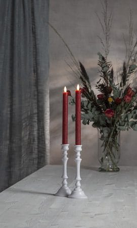 Flamme Rustic LED antikklys 2-pakning 24,5 cm - mørkerød - Belysning - Dekorasjonsbelysning - Dekorativ innendørsbelysning - Batteridrevne lys
