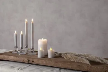 Flamme Rustic LED antikklys 2-pakning 15 cm - hvit - Belysning - Dekorasjonsbelysning - Dekorativ innendørsbelysning - Batteridrevne lys