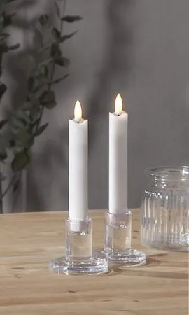 Flamme Rustic LED antikklys 2-pakning 15 cm - hvit - Belysning - Dekorasjonsbelysning - Dekorativ innendørsbelysning - Batteridrevne lys