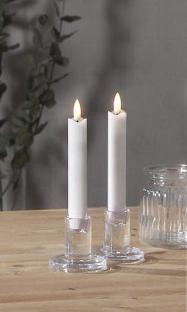 Flamme Rustic LED antikklys 2-pakning 15 cm - hvit - Belysning - Dekorasjonsbelysning - Dekorativ innendørsbelysning - Batteridrevne lys