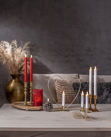Flamme Rustic LED antikklys 2-pakning 24,5 cm - mørkerød - Belysning - Dekorasjonsbelysning - Dekorativ innendørsbelysning - Batteridrevne lys