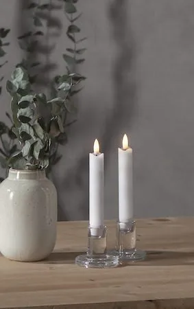 Flamme Rustic LED antikklys 2-pakning 15 cm - hvit - Belysning - Dekorasjonsbelysning - Dekorativ innendørsbelysning - Batteridrevne lys