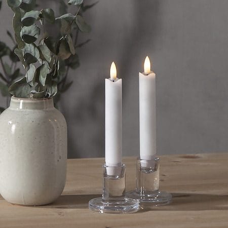 Flamme Rustic LED antikklys 2-pakning 15 cm - hvit - Belysning - Dekorasjonsbelysning - Dekorativ innendørsbelysning - Batteridrevne lys