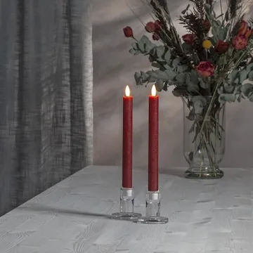 Flamme Rustic LED antikklys 2-pakning 24,5 cm - mørkerød - Belysning - Dekorasjonsbelysning - Dekorativ innendørsbelysning - Batteridrevne lys